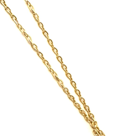 Yellow Orange Polished Glass Oval Necklace with Gold-Toned Chain - Picture 8 of 9